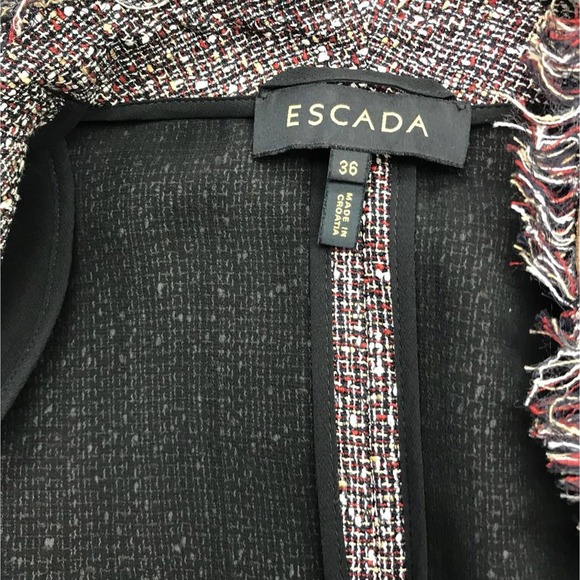 ESCADA Fringed Edges Tweed Dress Suit 34  36 - Picture 12 of 12